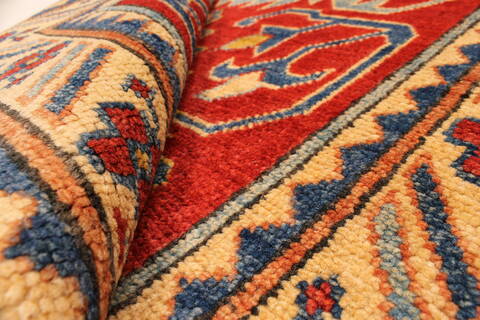 Kazak Red Runner Hand Knotted 28 X 184  Area Rug 250-28738 Image 9