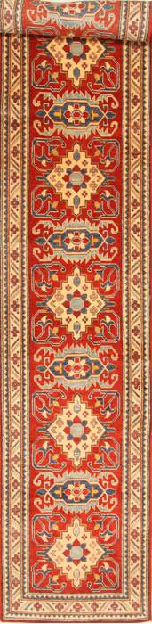 Kazak Red Runner Hand Knotted 28 X 184  Area Rug 250-28738 Image 0