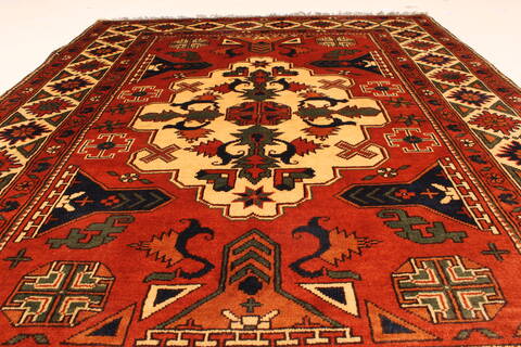 Turkman Yellow Hand Knotted 44 X 56  Area Rug 250-28743 Image 4