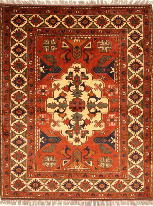 Turkman Yellow Hand Knotted 44 X 56  Area Rug 250-28743 Image 0