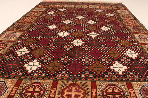 Turkman Green Hand Knotted 39 X 56  Area Rug 250-28785 Image 4