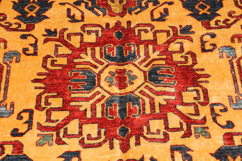 Kazak Yellow Hand Knotted 119 X 159  Area Rug 250-28794 Image 2
