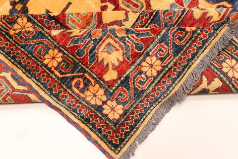 Kazak Yellow Hand Knotted 119 X 159  Area Rug 250-28794 Image 6