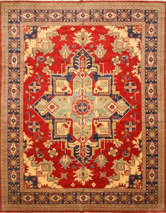 Heriz Red Hand Knotted 116 X 148  Area Rug 250-28796 Image 0