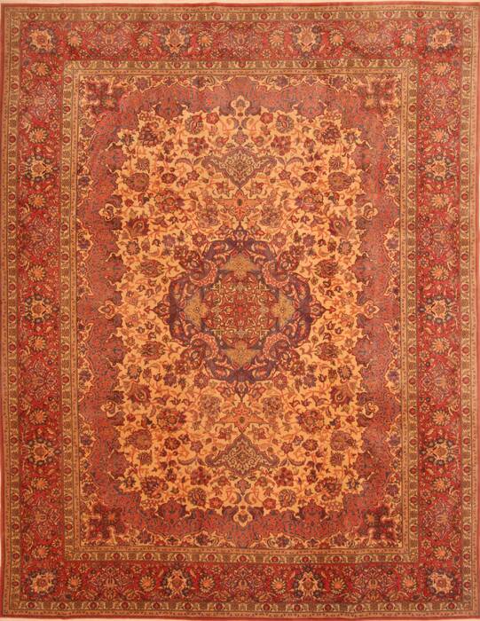 Tabriz Red Hand Knotted 90 X 118  Area Rug 100-28803 Image 0