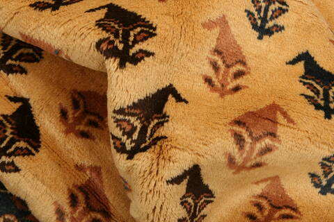 Baluch Yellow Hand Knotted 83 X 111  Area Rug 100-28805 Image 1