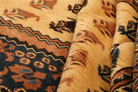 Baluch Yellow Hand Knotted 83 X 111  Area Rug 100-28805 Image 2