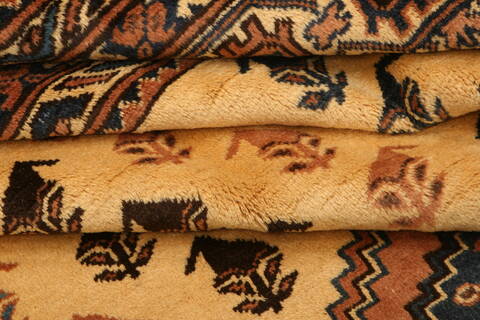 Baluch Yellow Hand Knotted 83 X 111  Area Rug 100-28805 Image 4