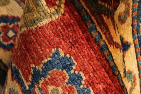 Kazak Yellow Hand Knotted 114 X 165  Area Rug 250-28811 Image 10