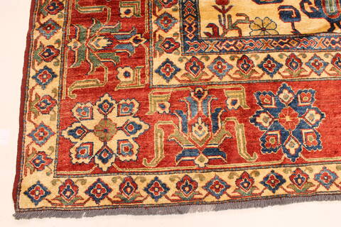 Kazak Yellow Hand Knotted 114 X 165  Area Rug 250-28811 Image 1