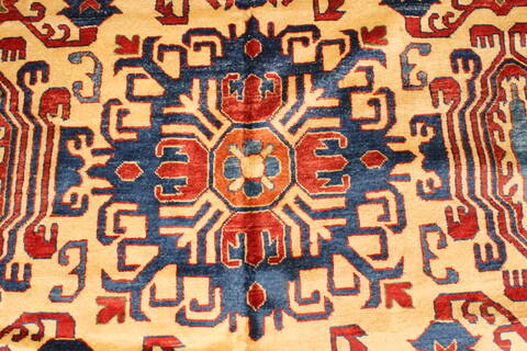 Kazak Yellow Hand Knotted 114 X 165  Area Rug 250-28811 Image 2