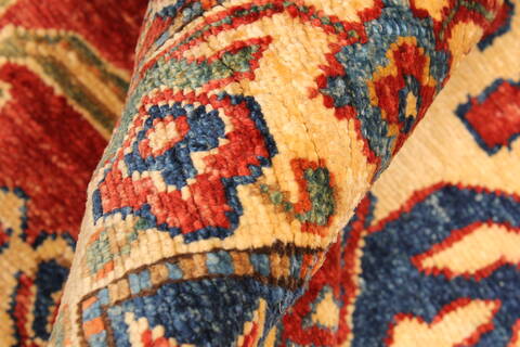 Kazak Yellow Hand Knotted 114 X 165  Area Rug 250-28811 Image 9