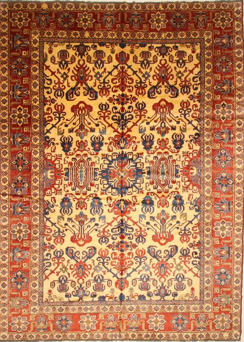 Kazak Yellow Hand Knotted 114 X 165  Area Rug 250-28811 Image 0
