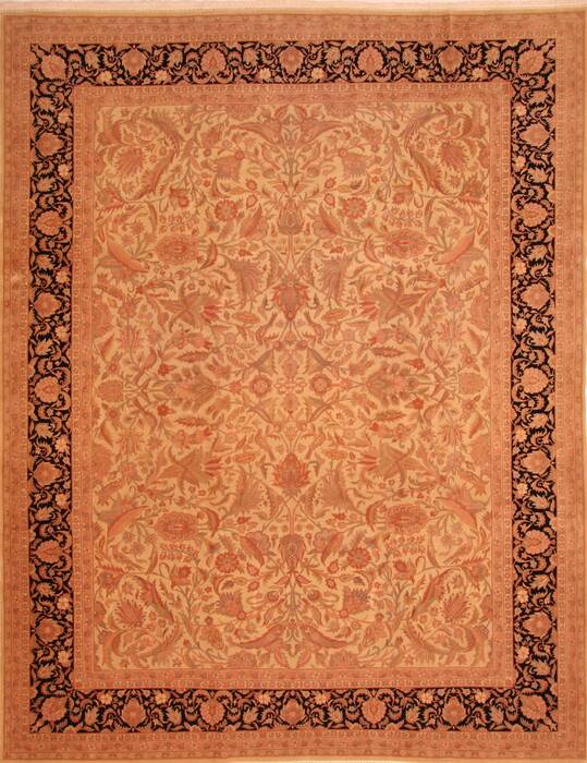 Tabriz Brown Hand Knotted 90 X 119  Area Rug 100-28812 Image 0