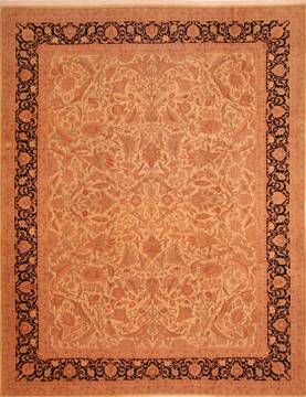 Romania Tabriz Brown Rectangle 9x12 ft Wool Carpet 28812