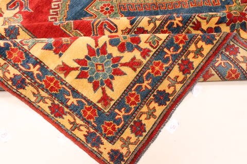 Kazak Red Hand Knotted 117 X 148  Area Rug 250-28827 Image 4