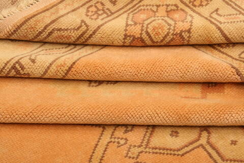 Oushak Orange Hand Knotted 94 X 121  Area Rug 100-28828 Image 4