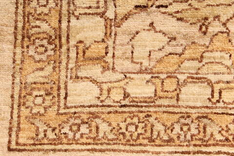 Pishavar Beige Hand Knotted 120 X 203  Area Rug 250-28843 Image 8