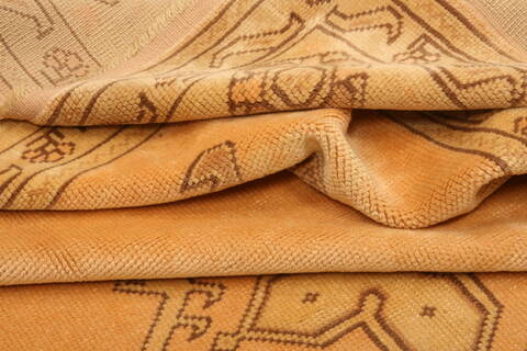Oushak Orange Hand Knotted 97 X 124  Area Rug 100-28845 Image 3