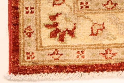 Pishavar Beige Hand Knotted 27 X 311  Area Rug 250-28965 Image 1
