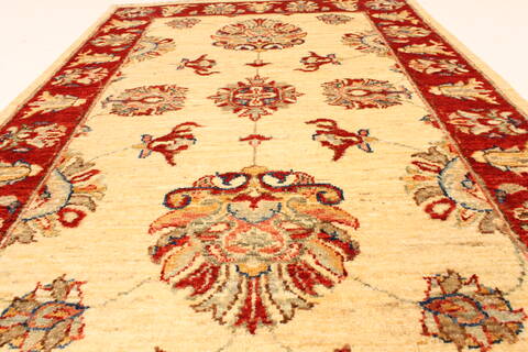 Pishavar Beige Hand Knotted 29 X 311  Area Rug 250-28980 Image 4