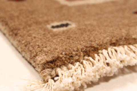 Gabbeh Beige Hand Knotted 27 X 40  Area Rug 250-28986 Image 9