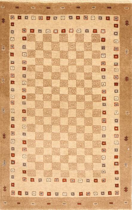 Gabbeh Beige Hand Knotted 27 X 40  Area Rug 250-28986 Image 0