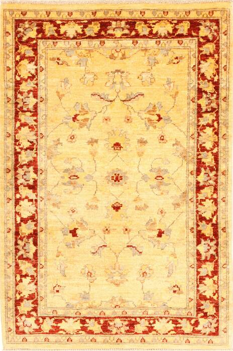 Pishavar Beige Hand Knotted 28 X 40  Area Rug 250-28988 Image 0