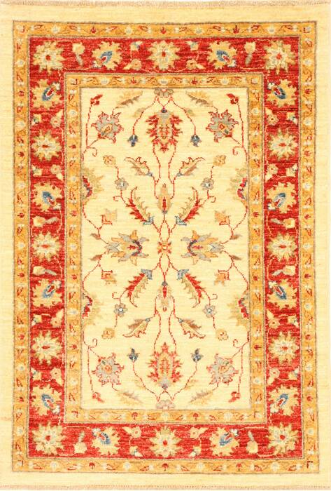 Pishavar Beige Hand Knotted 210 X 41  Area Rug 250-28994 Image 0
