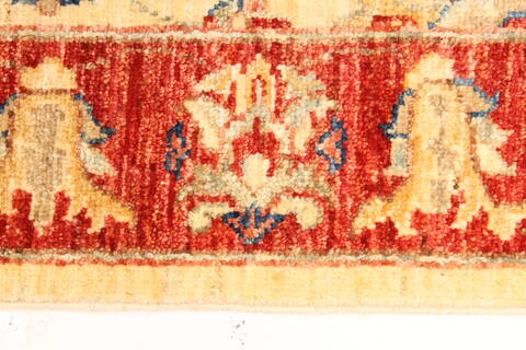 Pishavar Beige Hand Knotted 28 X 43  Area Rug 250-28999 Image 3