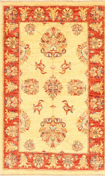 Pishavar Beige Hand Knotted 28 X 43  Area Rug 250-28999 Image 0