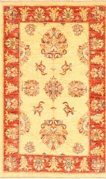 Pishavar Beige Hand Knotted 2'8" X 4'3"  Area Rug 250-28999