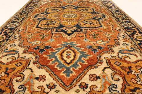 Serapi Orange Hand Knotted 25 X 43  Area Rug 250-29024 Image 4