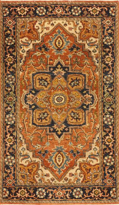 Serapi Orange Hand Knotted 25 X 43  Area Rug 250-29024 Image 0
