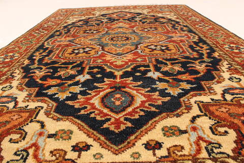 Serapi Blue Hand Knotted 26 X 40  Area Rug 250-29051 Image 4