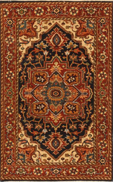 Serapi Blue Hand Knotted 26 X 40  Area Rug 250-29051 Image 0