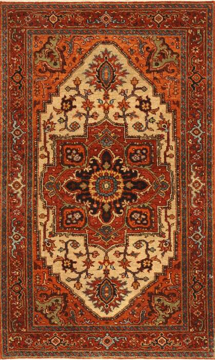 Serapi Beige Hand Knotted 25 X 40  Area Rug 250-29062 Image 0