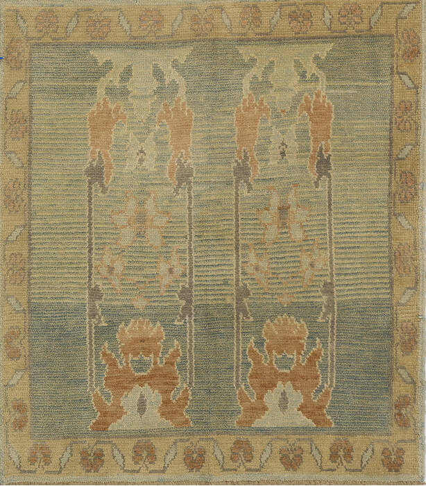 Oushak Blue Hand Knotted 46 X 52  Area Rug 500-29115 Image 0