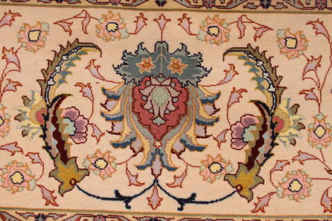 Tabriz Beige Hand Knotted 116 X 165  Area Rug 254-29169 Image 1
