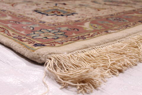 Tabriz Beige Hand Knotted 116 X 165  Area Rug 254-29169 Image 3