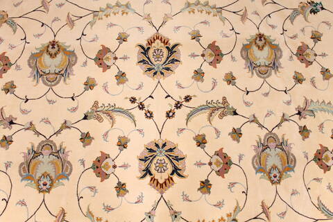Tabriz Beige Hand Knotted 116 X 165  Area Rug 254-29169 Image 5