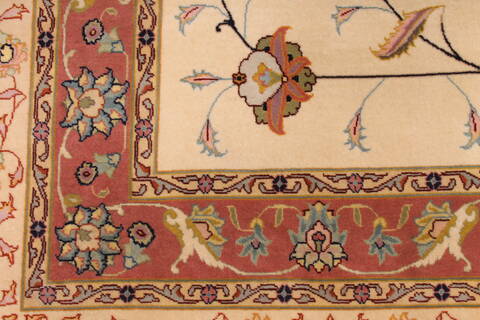 Tabriz Beige Hand Knotted 116 X 165  Area Rug 254-29169 Image 7