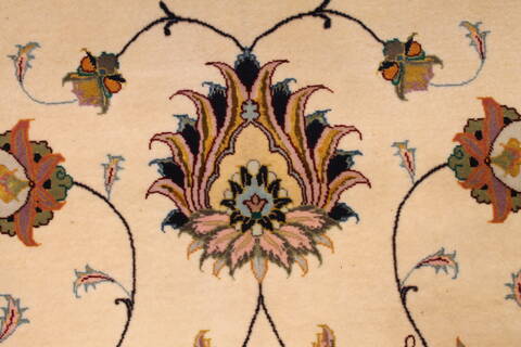 Tabriz Beige Hand Knotted 116 X 165  Area Rug 254-29169 Image 8