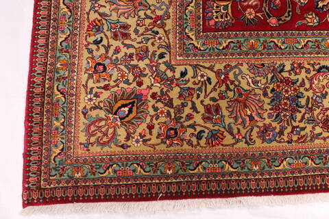 Tabriz Red Hand Knotted 910 X 132  Area Rug 254-29186 Image 1