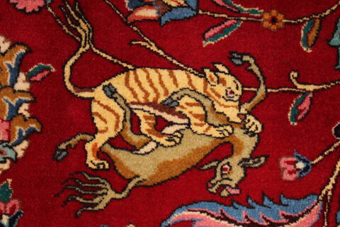 Tabriz Red Hand Knotted 910 X 132  Area Rug 254-29186 Image 4