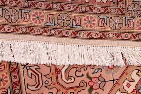 Tabriz Beige Hand Knotted 83 X 115  Area Rug 254-29248 Image 6