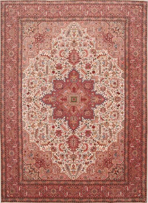 Tabriz Beige Hand Knotted 83 X 115  Area Rug 254-29248 Image 0