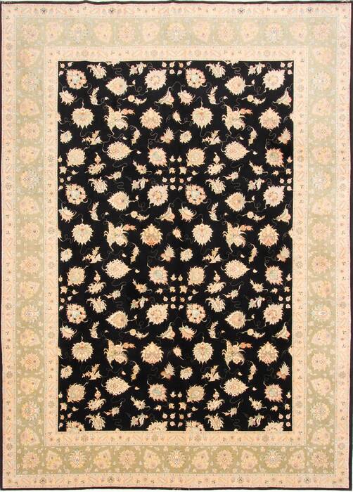 Tabriz Black Hand Knotted 83 X 114  Area Rug 254-29251 Image 0