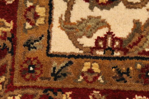 Agra Beige Runner Hand Knotted 60 X 238  Area Rug 250-29266 Image 1