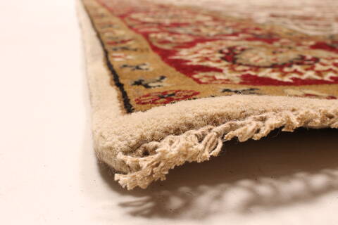 Agra Beige Runner Hand Knotted 60 X 238  Area Rug 250-29266 Image 6